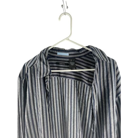 Claiborne Gray Striped Long Sleeve Button Down Shirt Men's Size Large - Picture 2 of 5